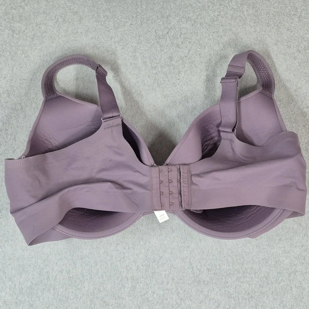 Cacique Women Bra 46DD Purple T Shirt Lightly Lined Underwired Strap Adjustable